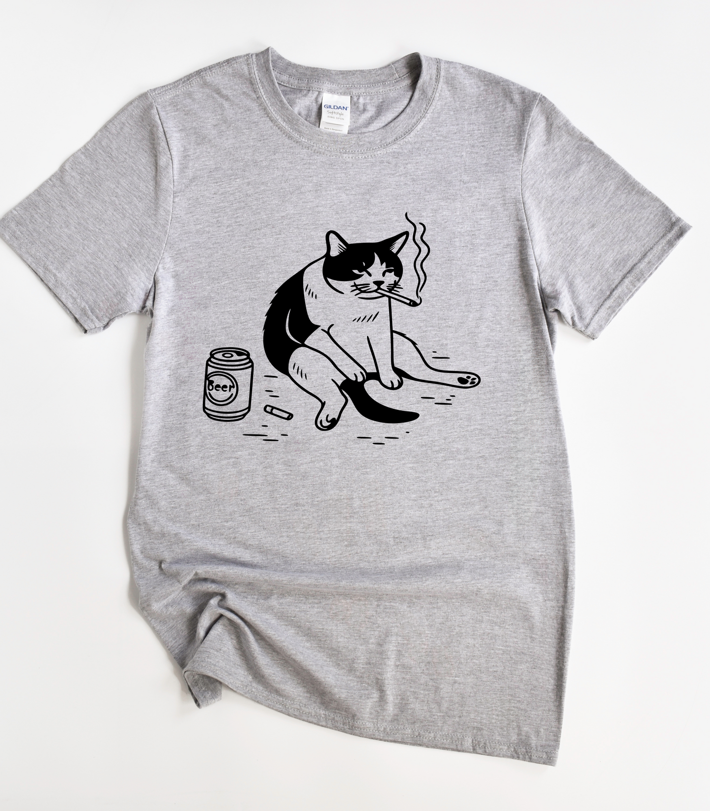 Smoking Cat Y2K Shirt
