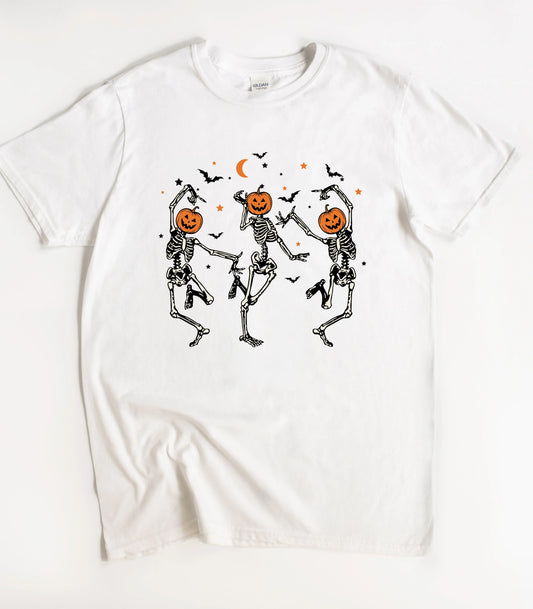 Dancing Pumpkin Skeleton Halloween T-Shirt