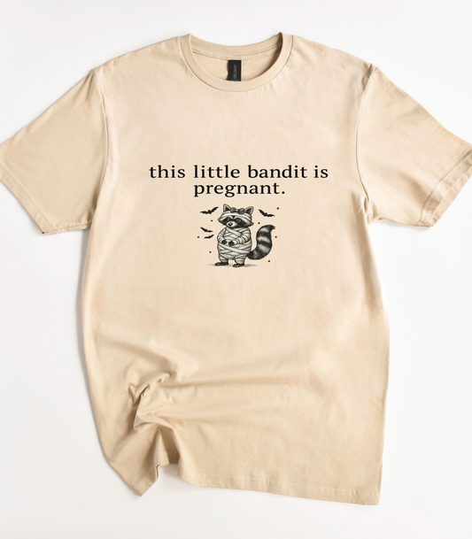 This Little Bandit Is Pregnant Raccoon T-Shirt