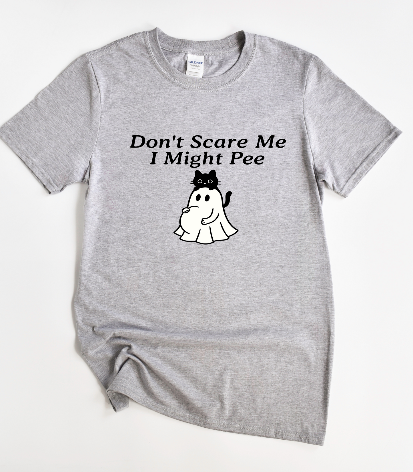 Don't Scare Me I Might Pee Ghost Maternity T-Shirt