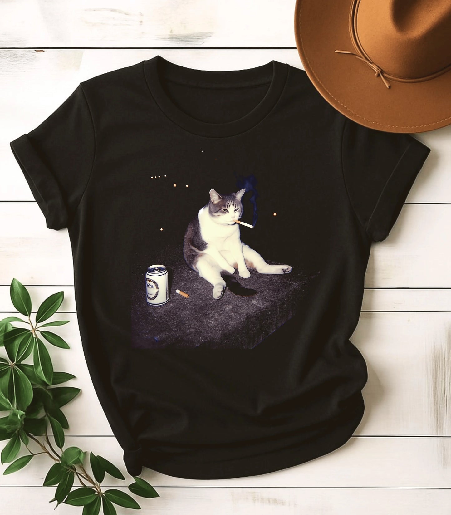 Funny Smoking Cat Meme T-Shirt