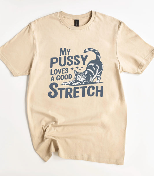 My Pussy Loves A Good Stretch Cat T-Shirt