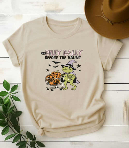 Born To Dilly Dally Before The Haunt Frog Halloween T-Shirt