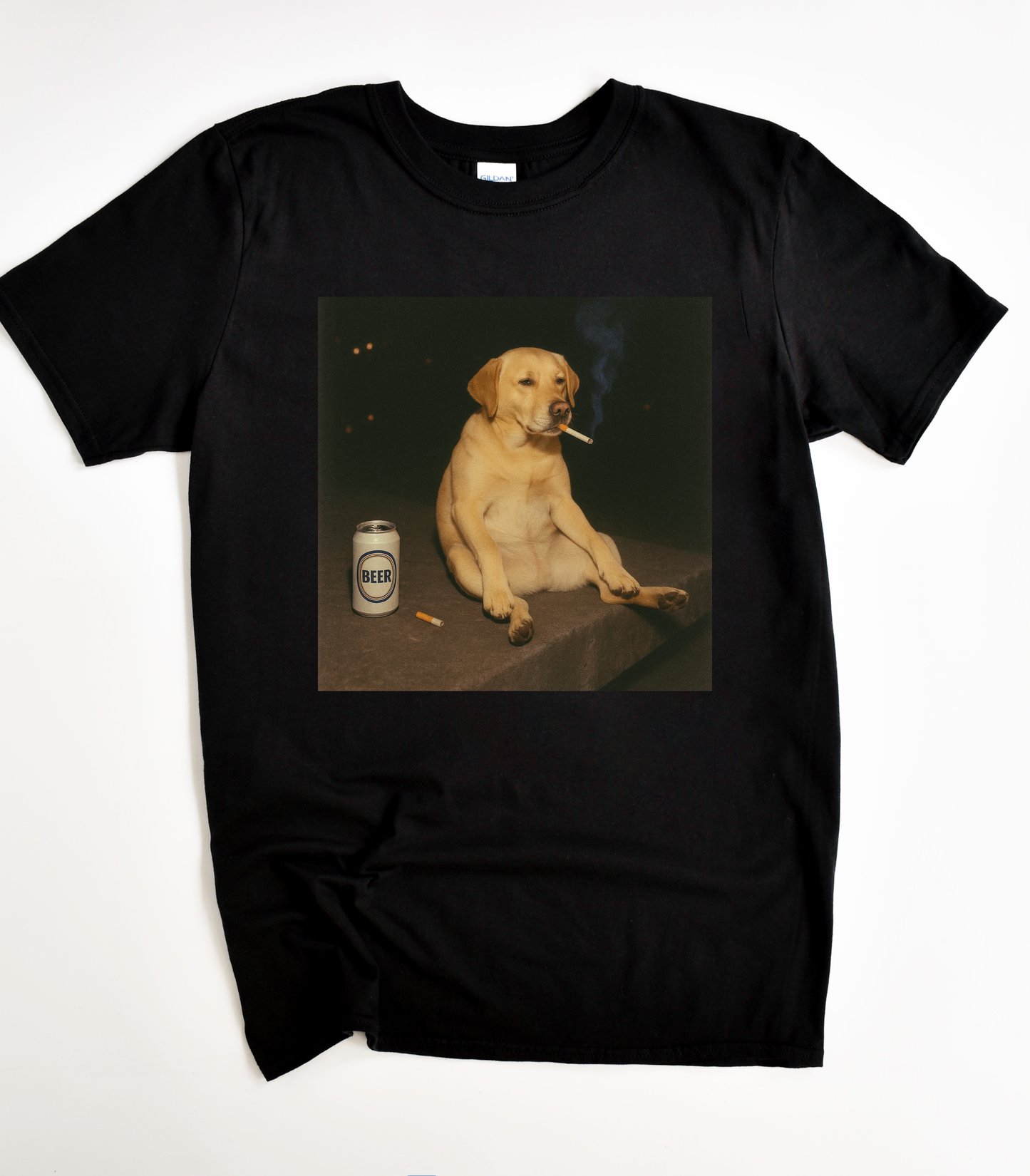 Funny Dog Beer Smoking T-Shirt