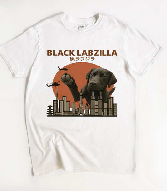 Black Labzilla Cute Dog T-Shirt