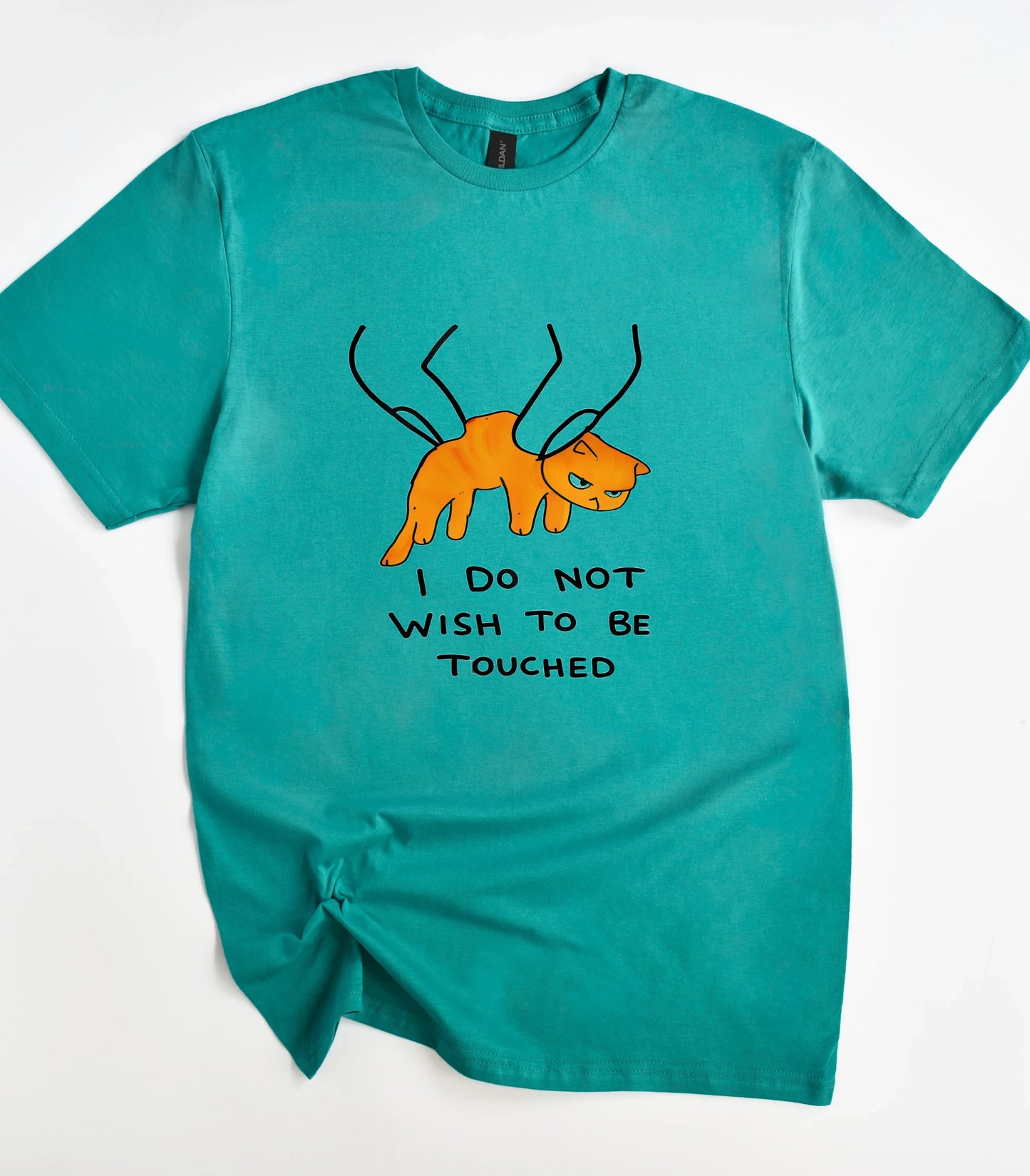 I Do Not Wish To Be Touched Funny Cat T-Shirt