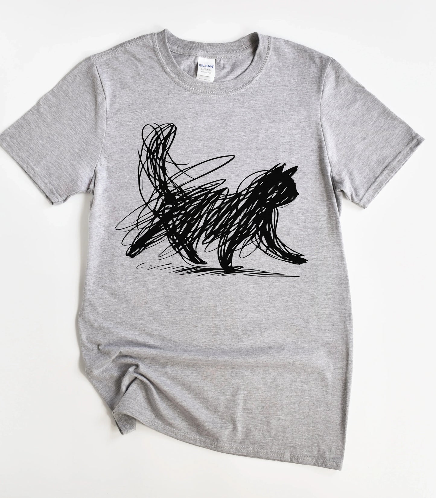 Minimalist Cat Art T-Shirt