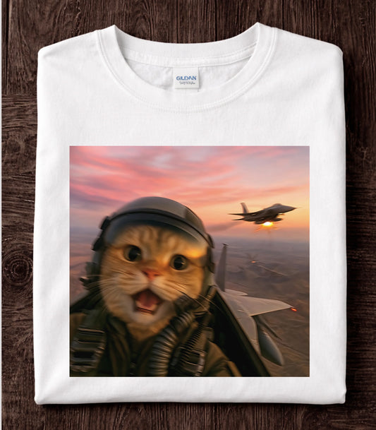 Fighter Pilot Cat T-Shirt