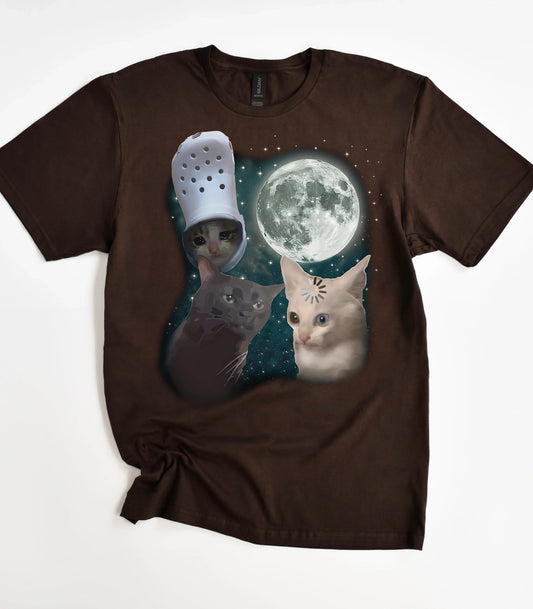 Three Cats Moon T-Shirt