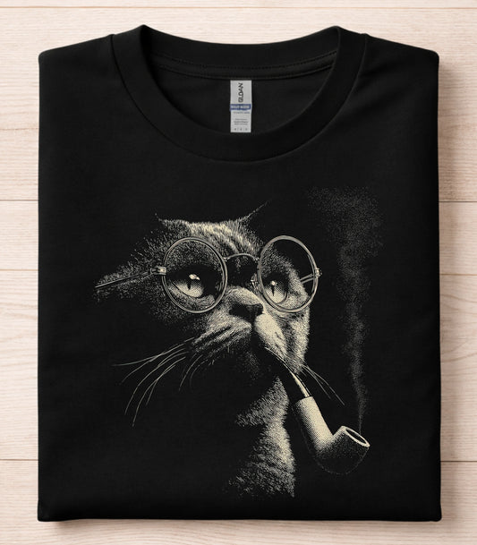 Smoking Pipe Cat T-Shirt