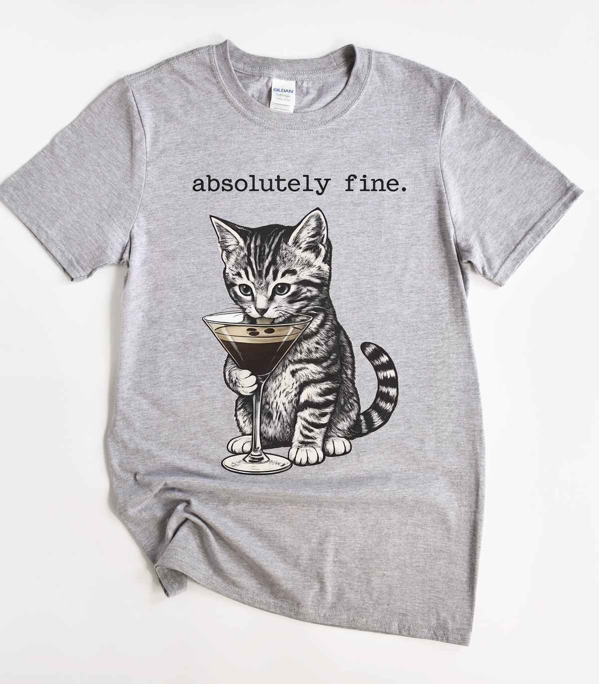 Absolutely Fine Martini Cat T-Shirt