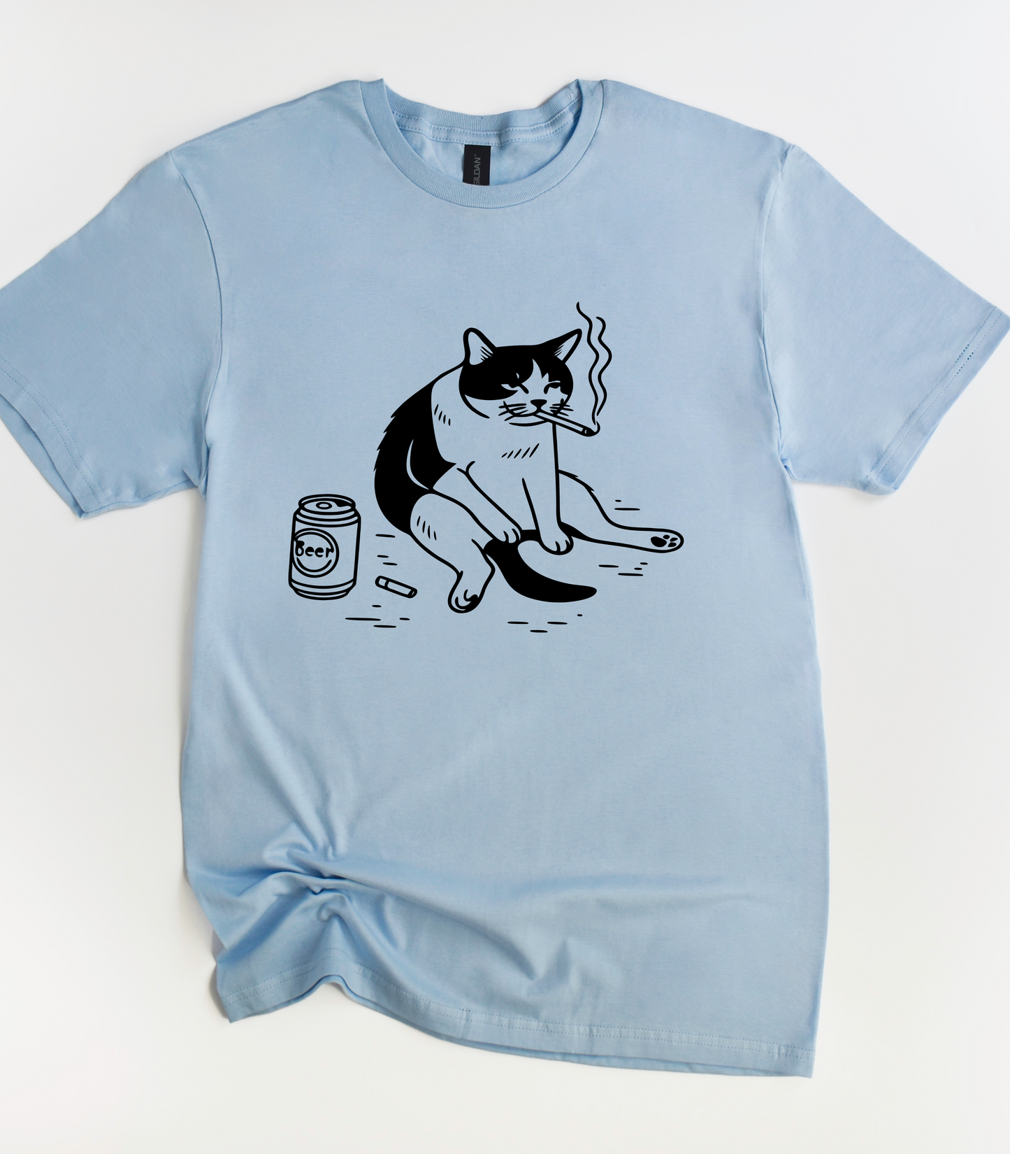 Smoking Cat Y2K Shirt