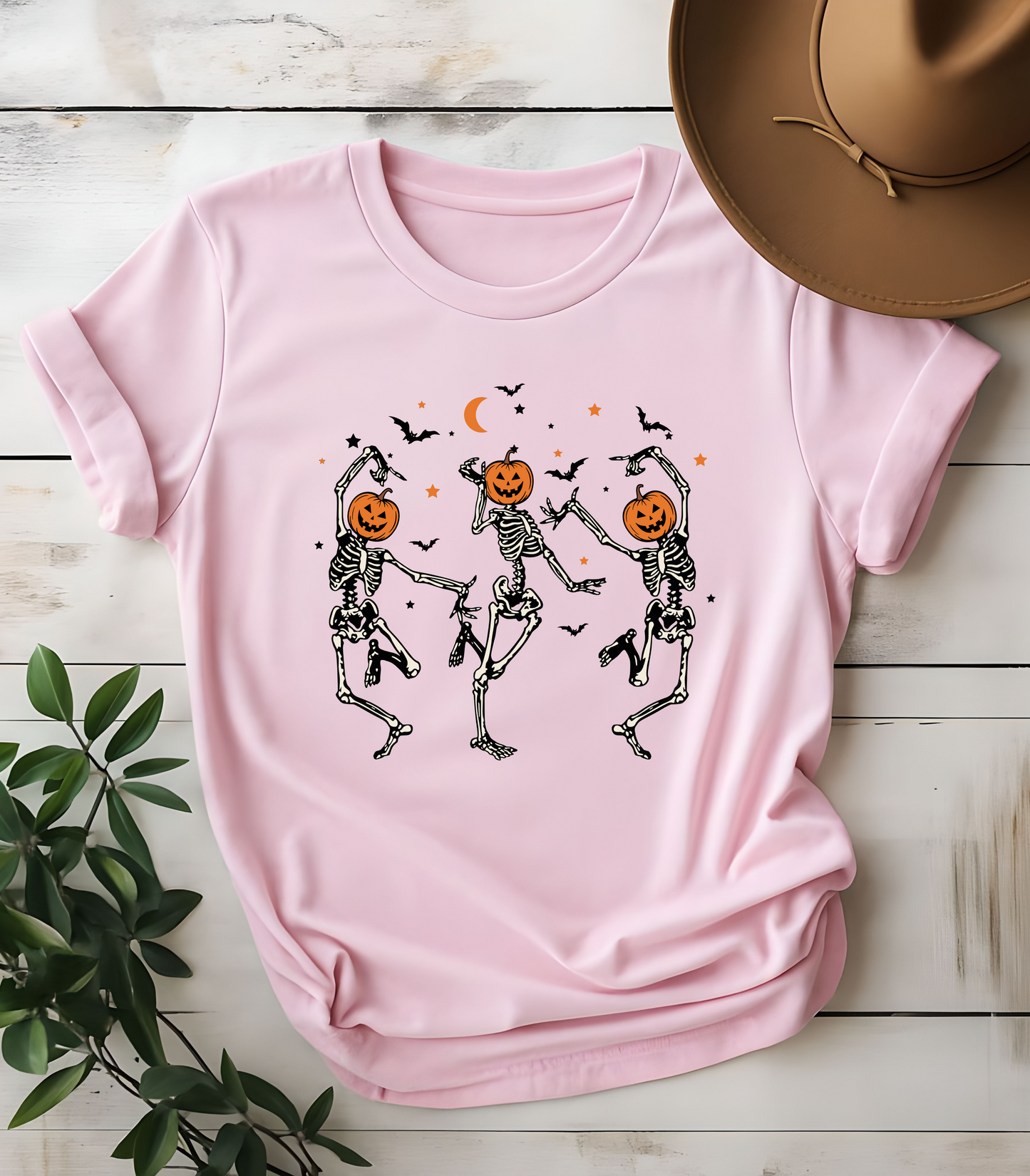 Dancing Pumpkin Skeleton Halloween T-Shirt