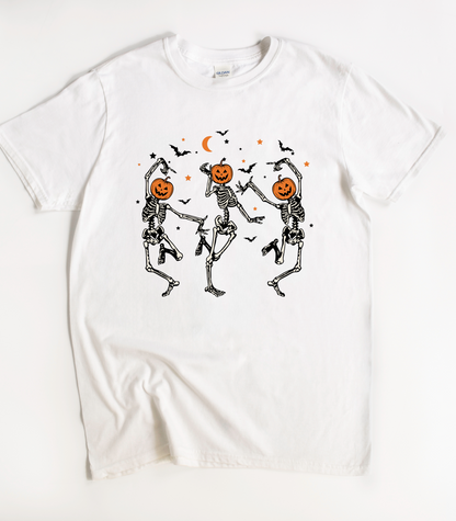 Dancing Pumpkin Skeleton Halloween T-Shirt