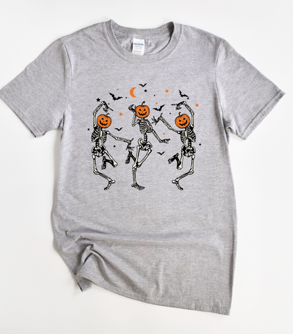 Dancing Pumpkin Skeleton Halloween T-Shirt