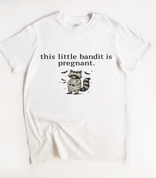 This Little Bandit Is Pregnant Raccoon T-Shirt