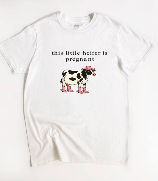 This Little Heifer Is Pregnant Funny Pregnancy Announcement Shirt