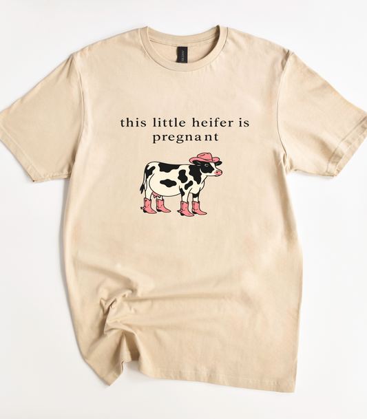This Little Heifer Is Pregnant Funny Pregnancy Announcement Shirt