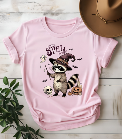 I Put A Spell On You Raccoon Halloween T-Shirt