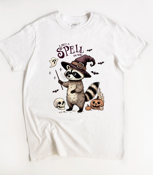 I Put A Spell On You Raccoon Halloween T-Shirt