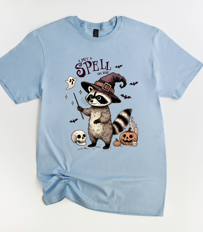 I Put A Spell On You Raccoon Halloween T-Shirt