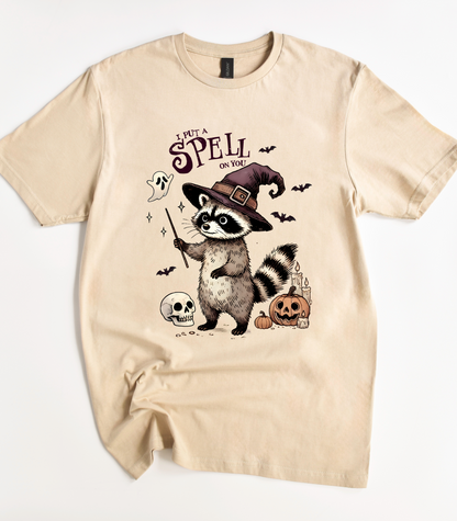 I Put A Spell On You Raccoon Halloween T-Shirt