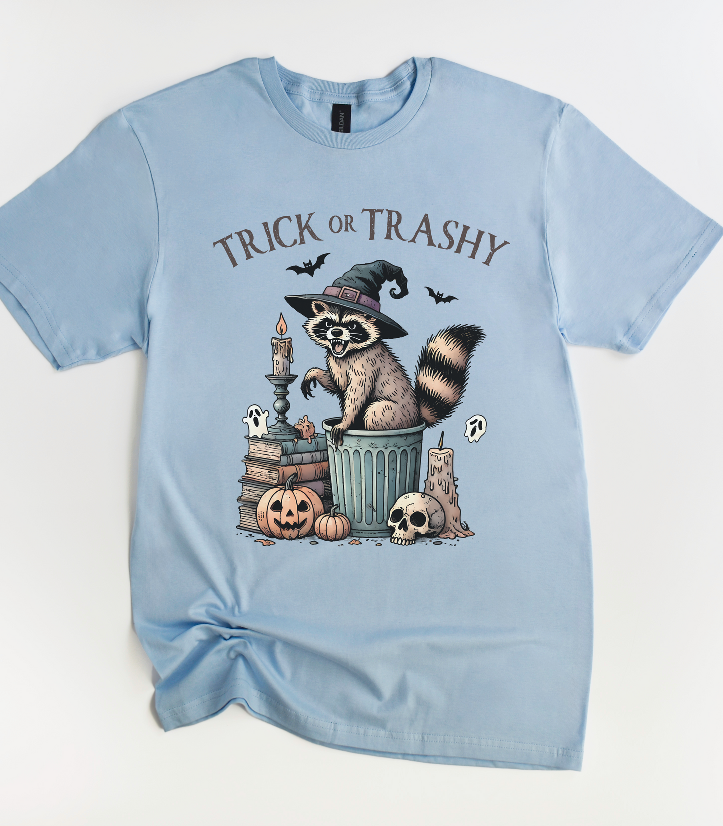 Funny Trick or Trashy Raccoon Halloween T-Shirt