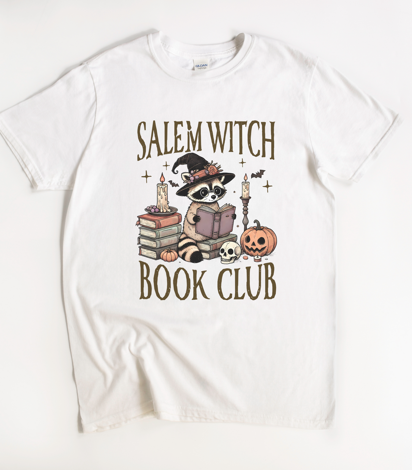 Halloween Salem Witch Book Club Raccoon T-Shirt