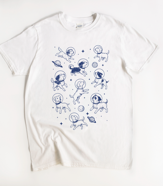Dogs in Space Funny Dog T-Shirt