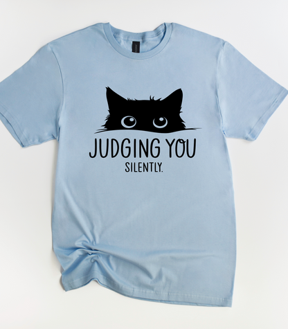 Judging You Silently Black Cat T-Shirt