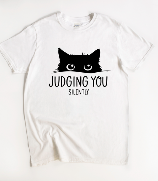 Judging You Silently Black Cat T-Shirt