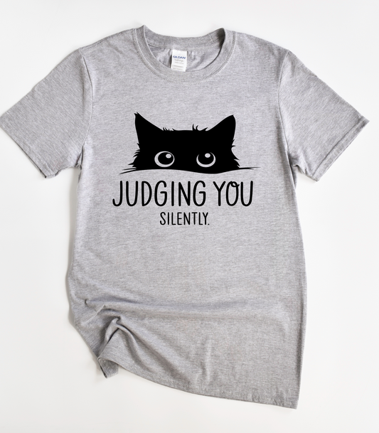Judging You Silently Black Cat T-Shirt