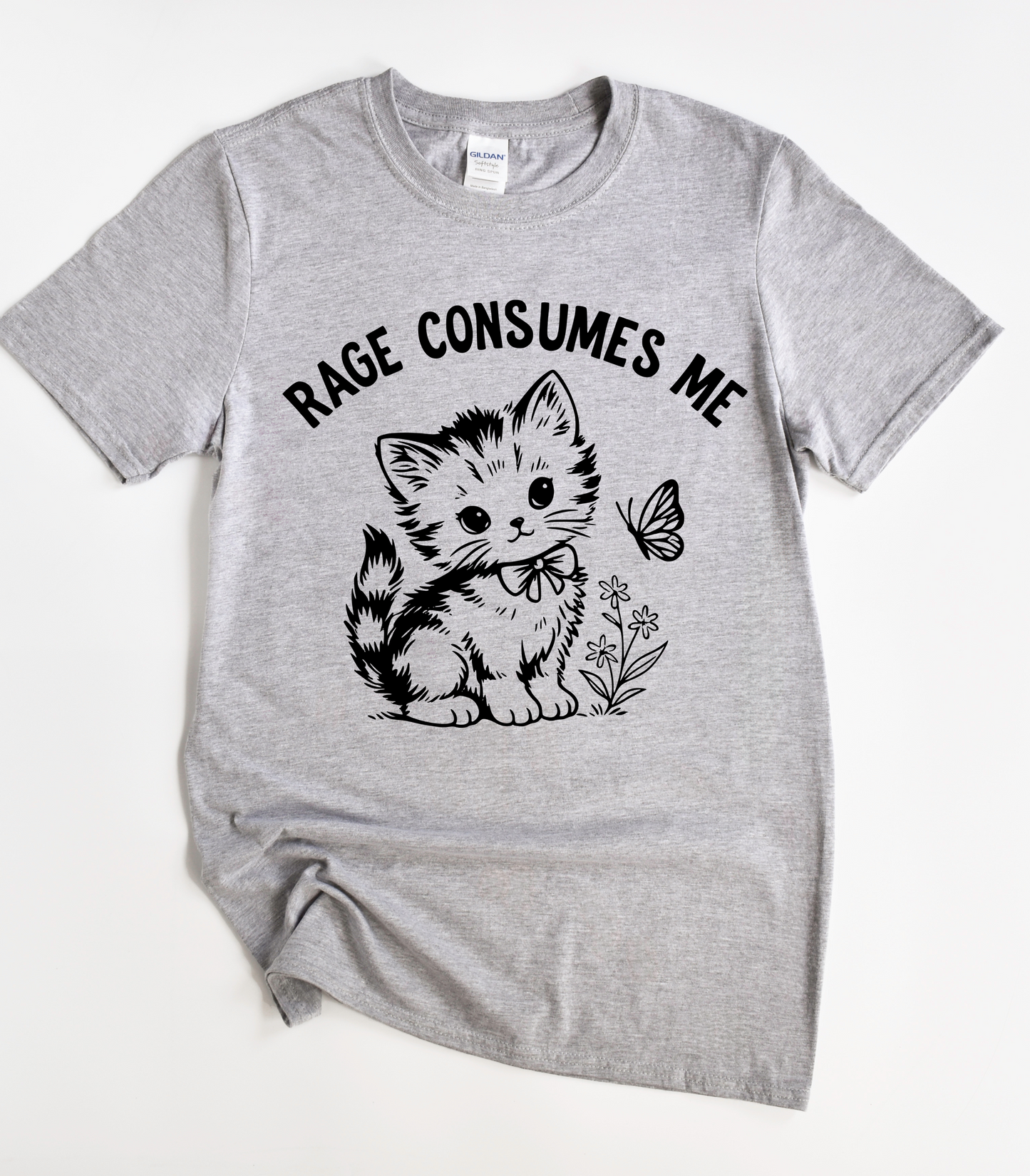 Rage Consumes Me Cute Cat T-Shirt