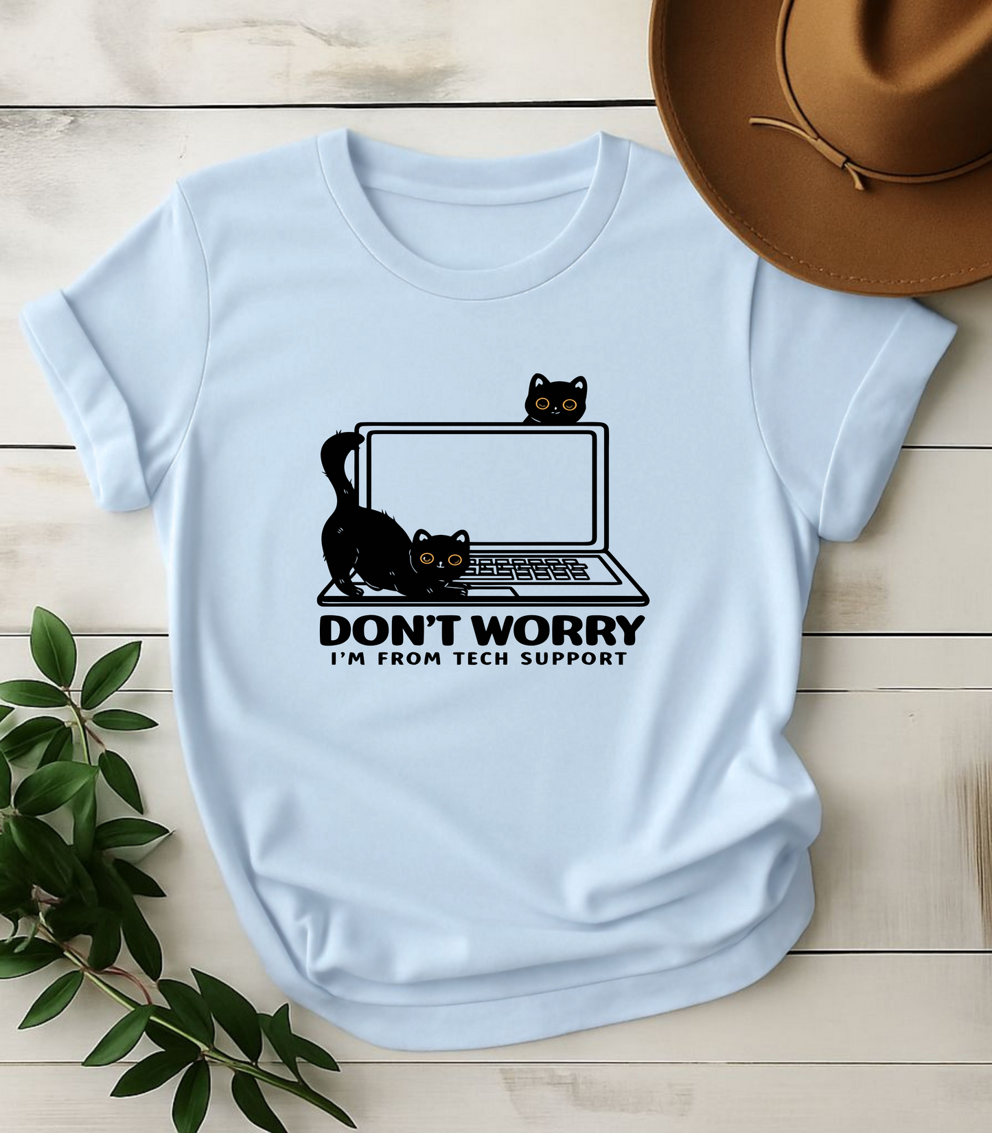 Don't Worry I'm From Tech Support Cat T-Shirt