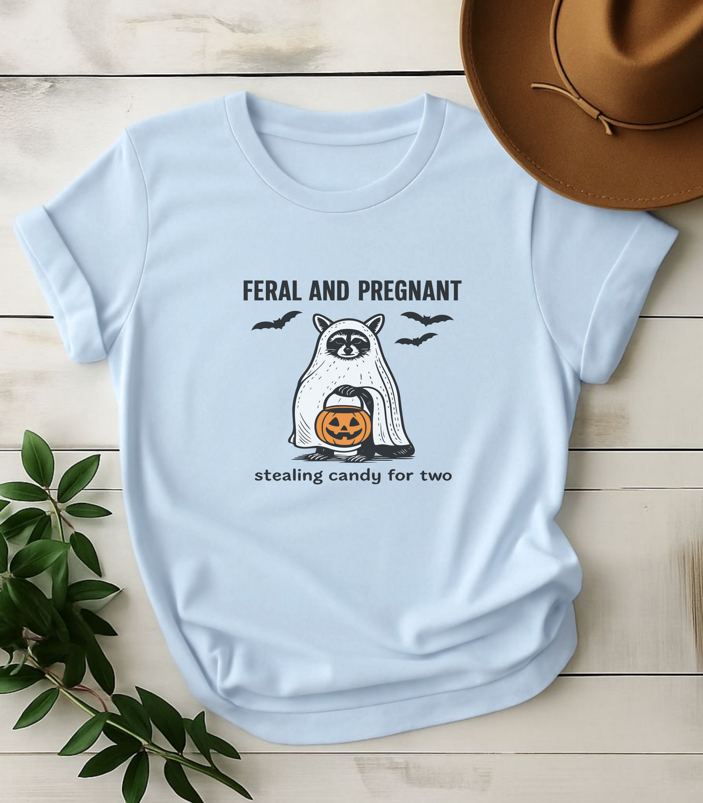 Feral And Pregnant Raccoon Halloween T-Shirt