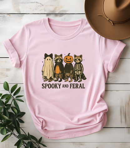 Spooky And Feral Halloween Raccoon T-Shirt