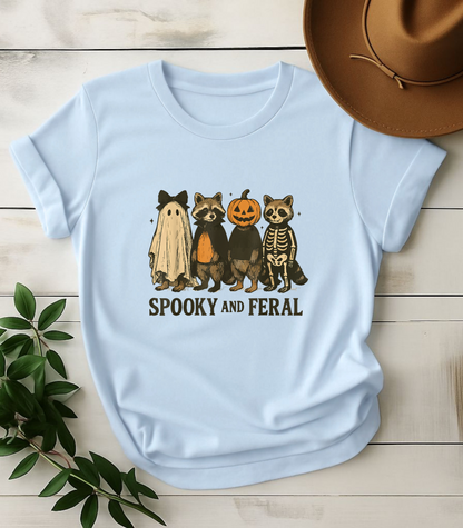 Spooky And Feral Halloween Raccoon T-Shirt