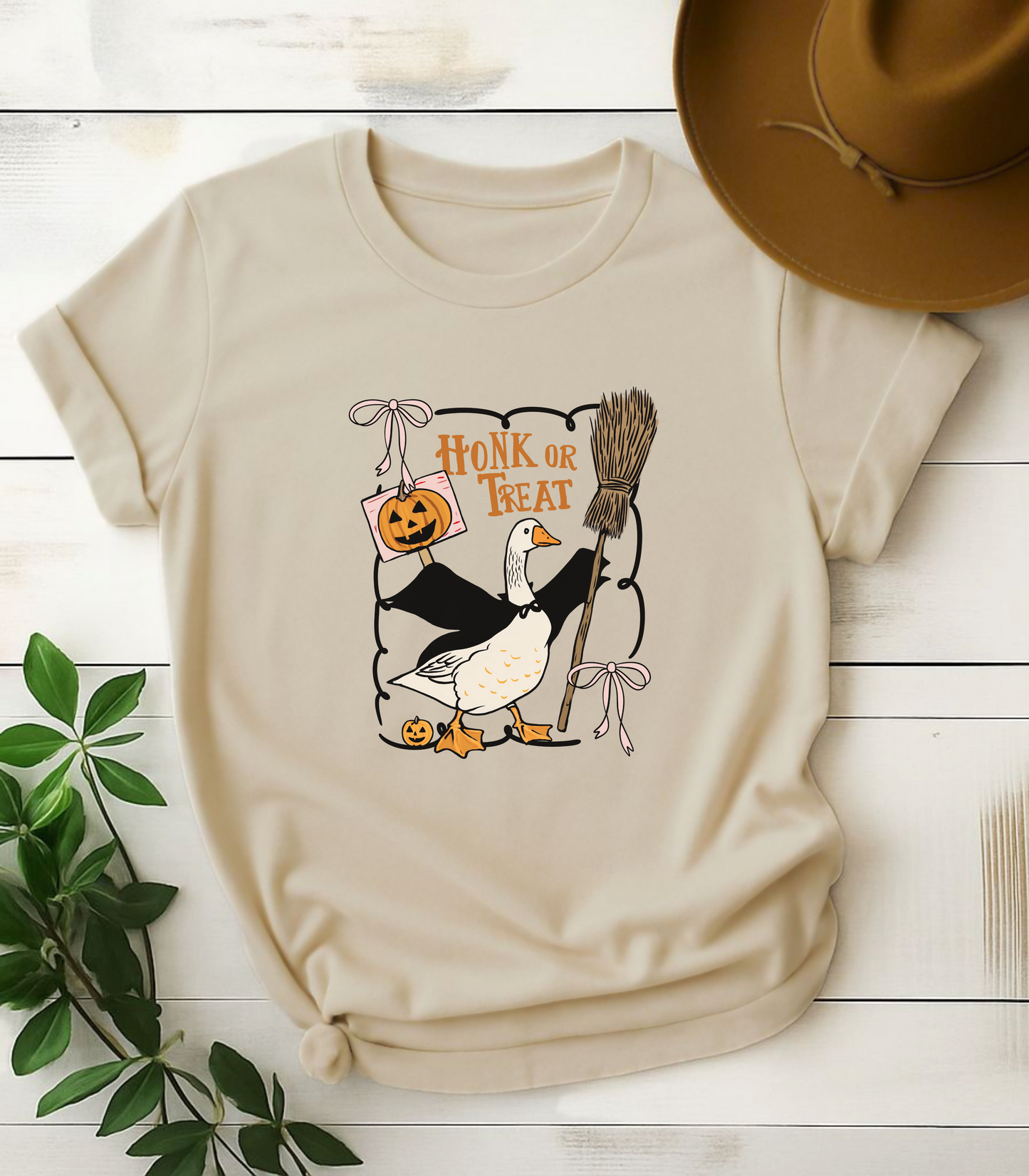 Honk Or Treat Cute Goose Halloween T-Shirt