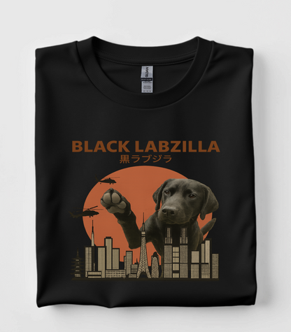 Black Labzilla Cute Dog T-Shirt