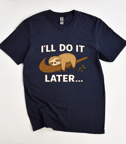 I'll Do It Later Sleepy Sloth For Lazy T-Shirt