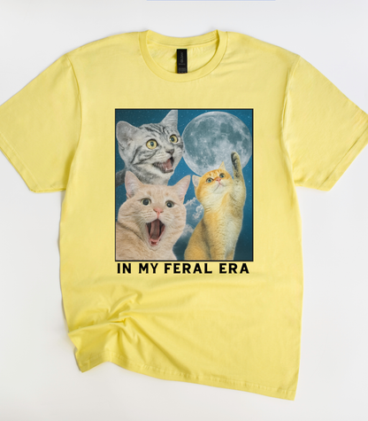 In My Feral Era Three Cats Moon Graphic T-Shirt