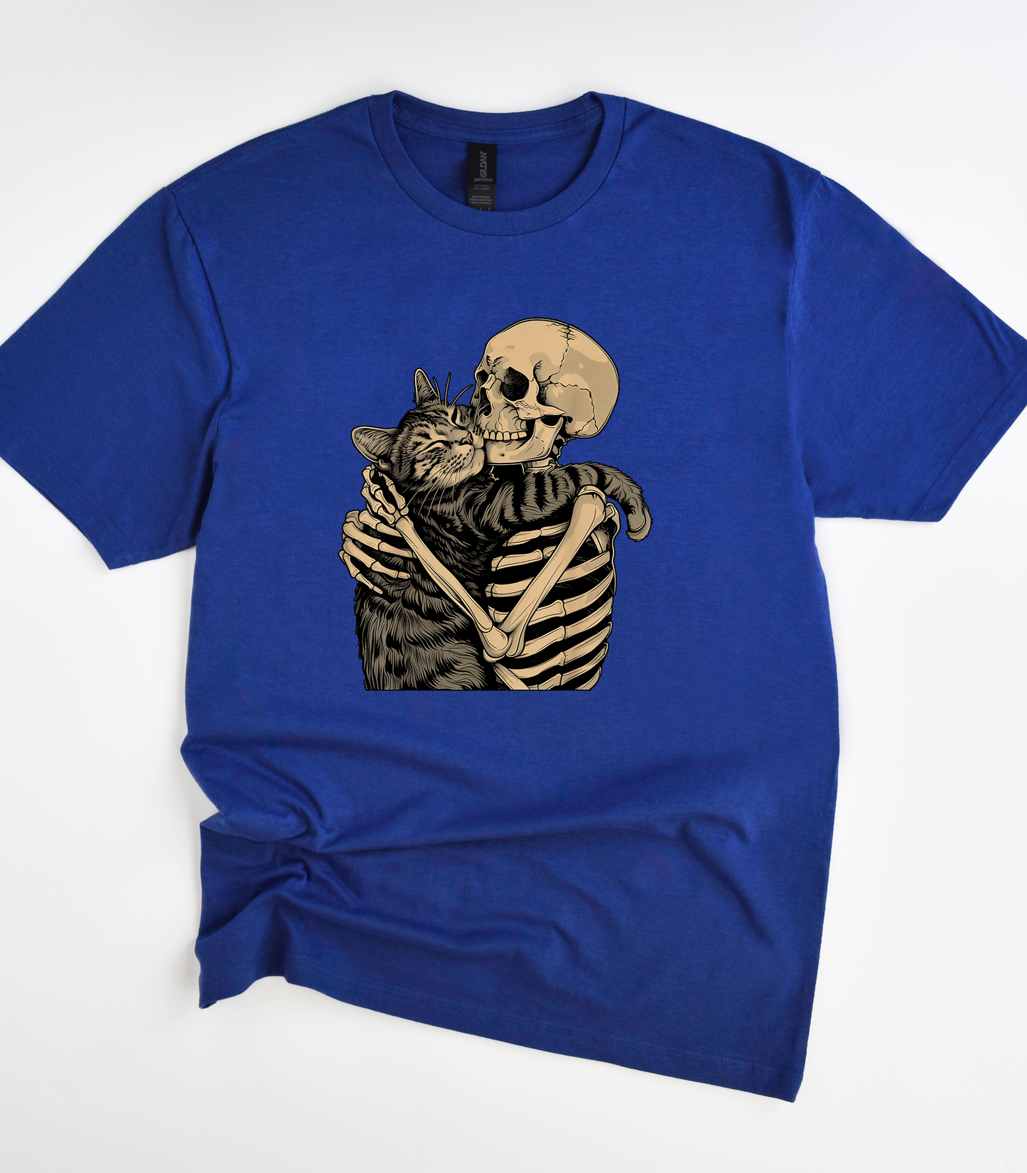 Skeleton Hugging Cat T-Shirt
