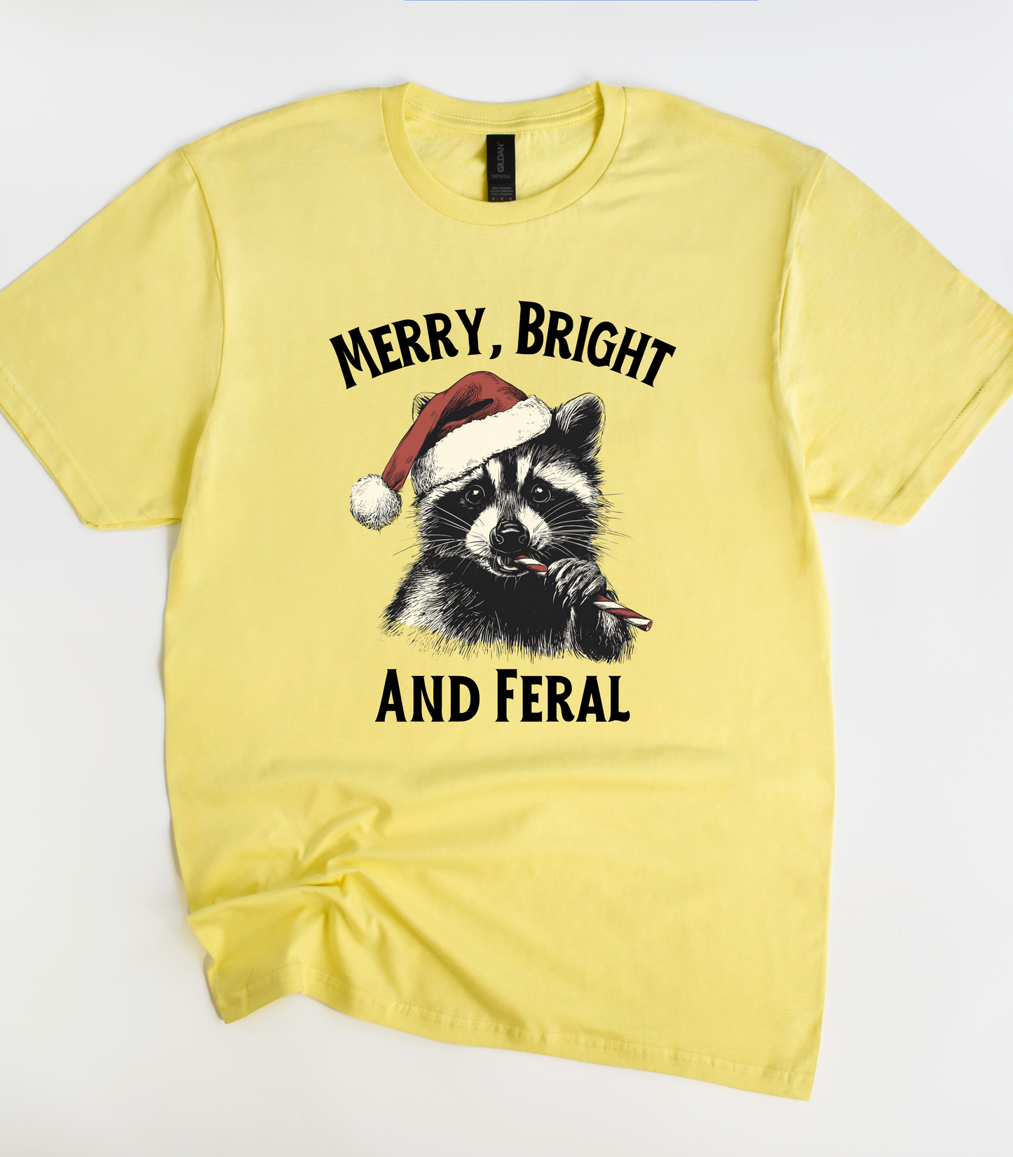 Raccoon Christmas Merry Bright and Feral T-Shirt