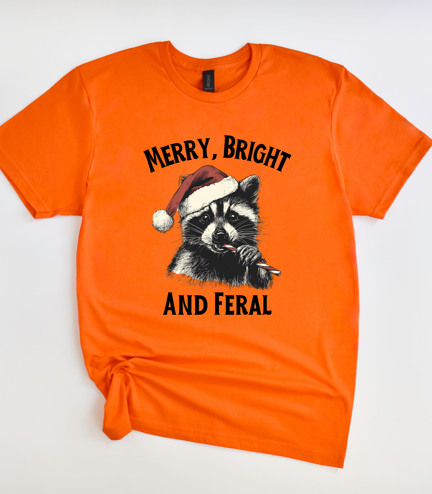 Raccoon Christmas Merry Bright and Feral T-Shirt