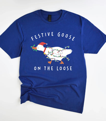 Festive Goose On The Loose T-Shirt