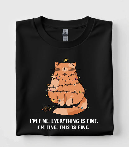 Orange Tabby Cat Christmas T-Shirt
