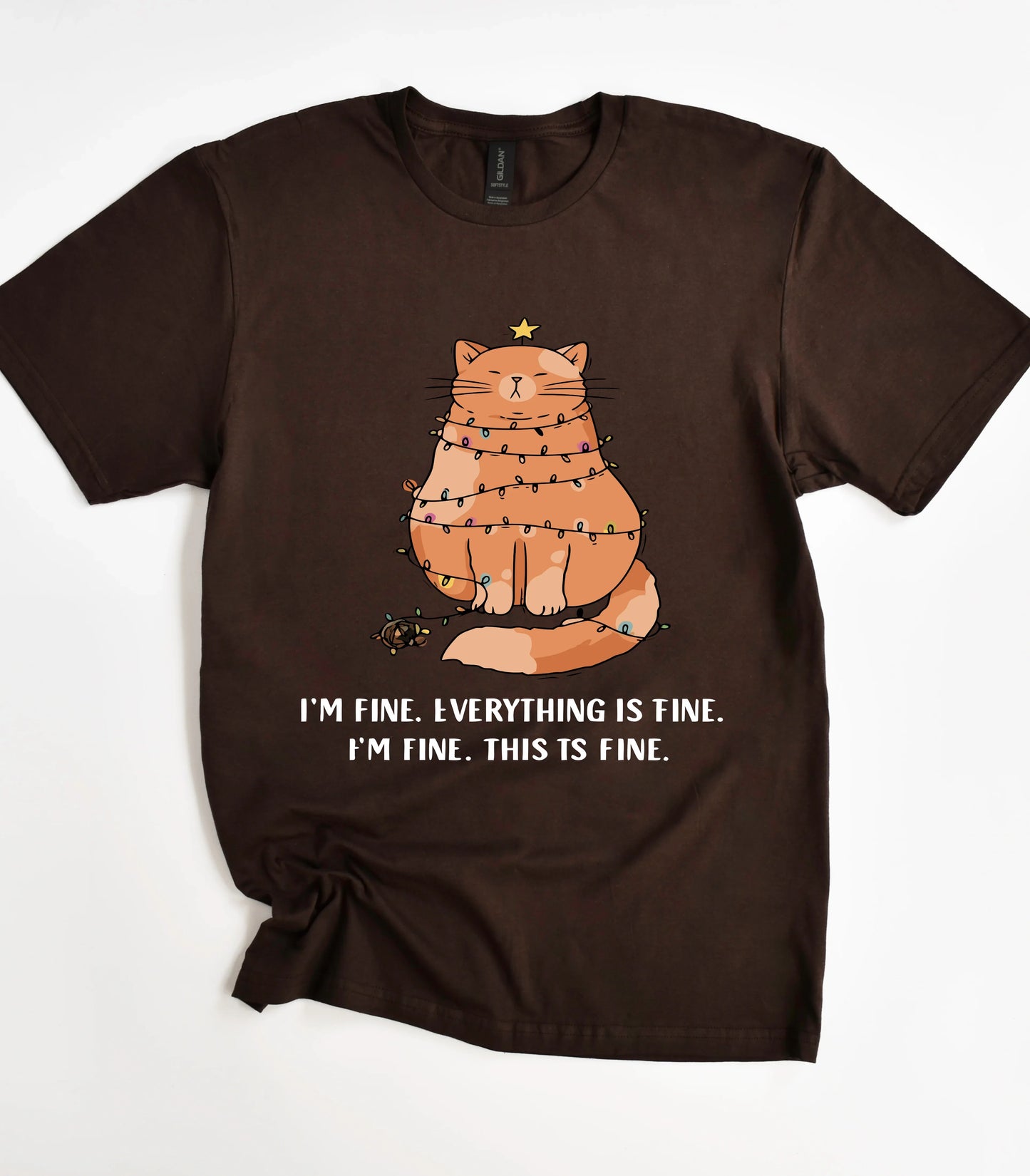 Orange Tabby Cat Christmas T-Shirt