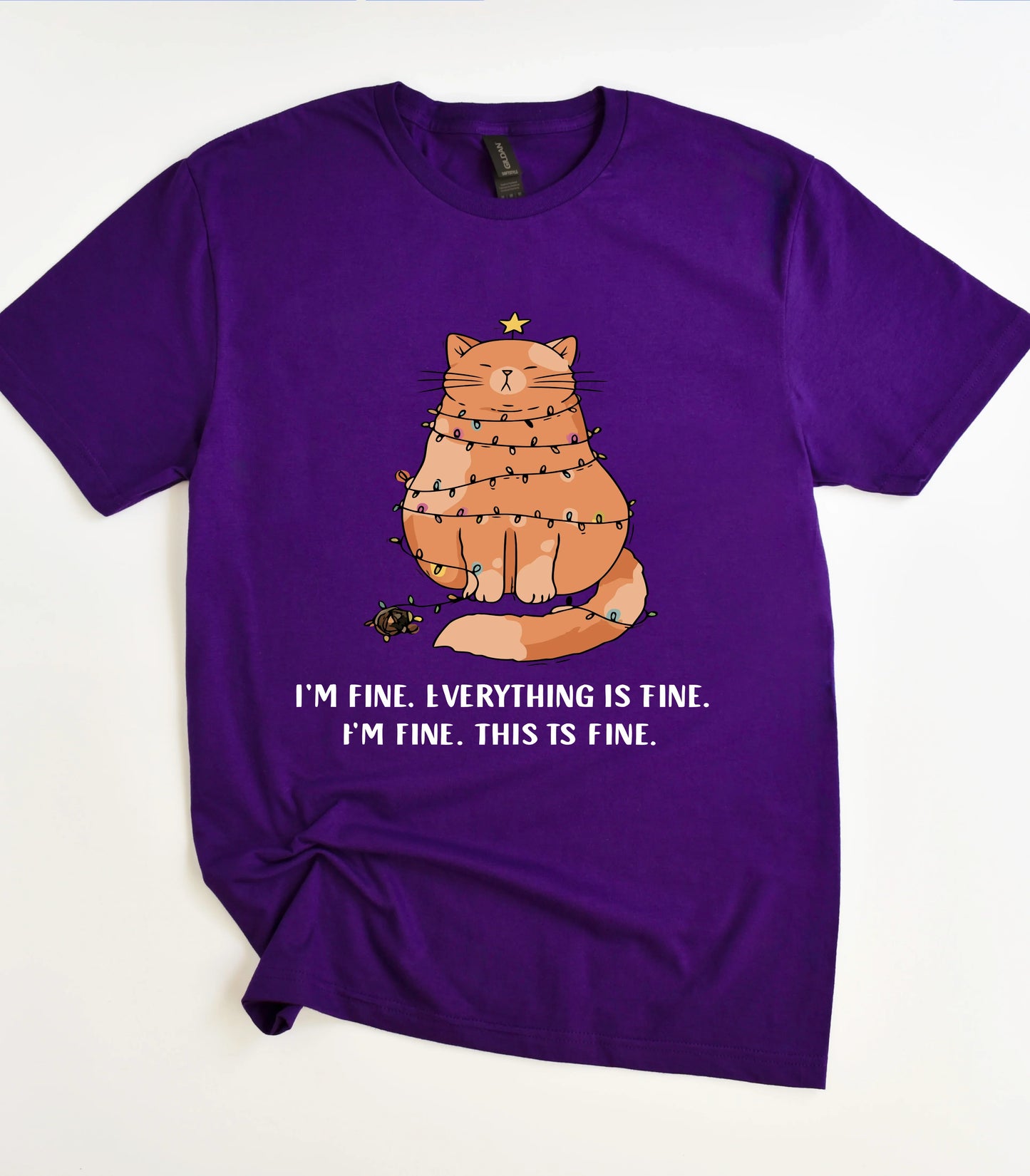 Orange Tabby Cat Christmas T-Shirt