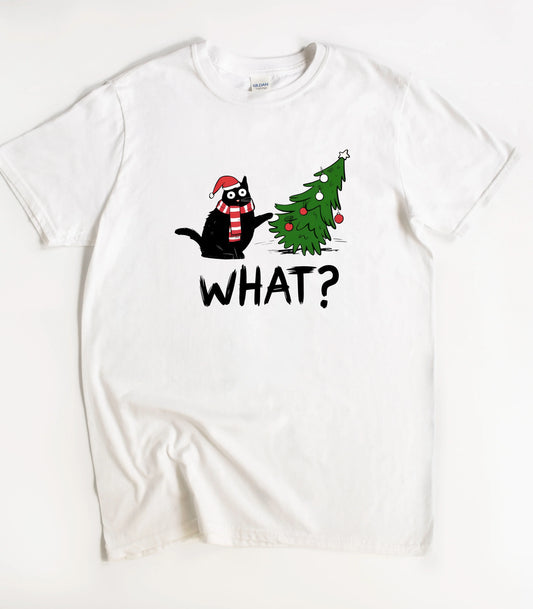 What Funny Christmas Cat T-Shirt