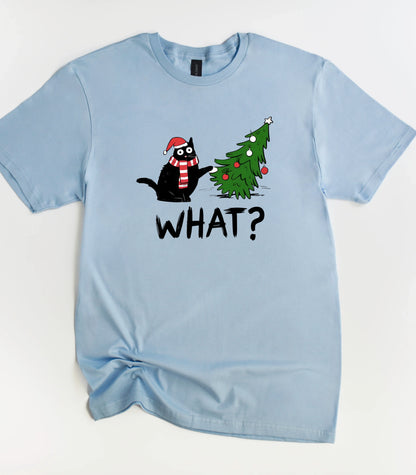 What Funny Christmas Cat T-Shirt